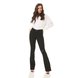 dz3778 re calca jeans feminina flare black and white preto denim zero frente