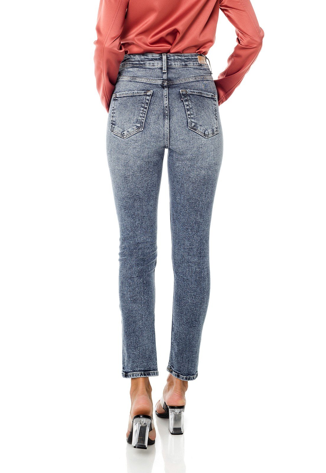 dz3686 re calca jeans feminina mom fit denim zero costas prox