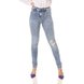 dz3717 com calca jeans feminina skinny media rasgo joelho denim zero frente prox