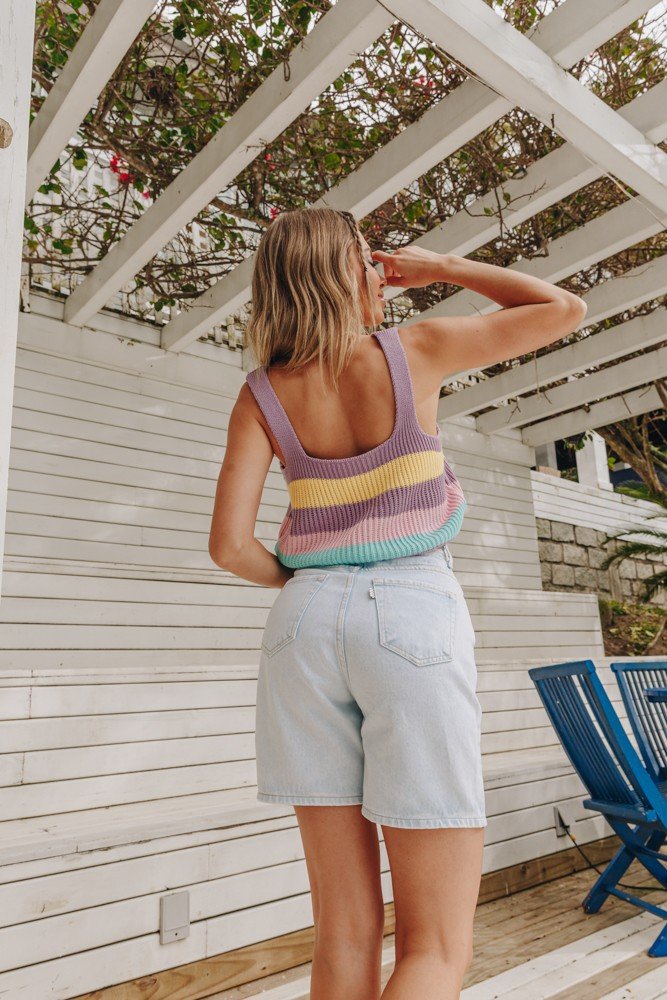 dz4052 alg bermuda jeans feminina retro clarinha denim zero costas