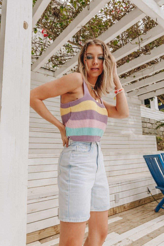 dz4052 alg bermuda jeans feminina retro clarinha denim zero lado