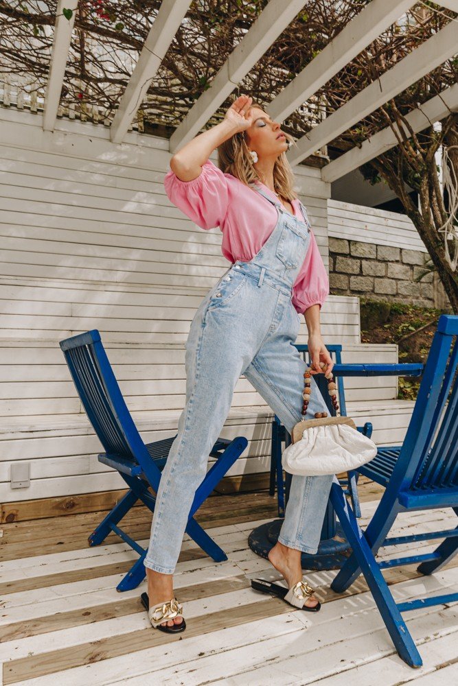 dz8052 com jardineira jeans feminina mom fit denim zero lado