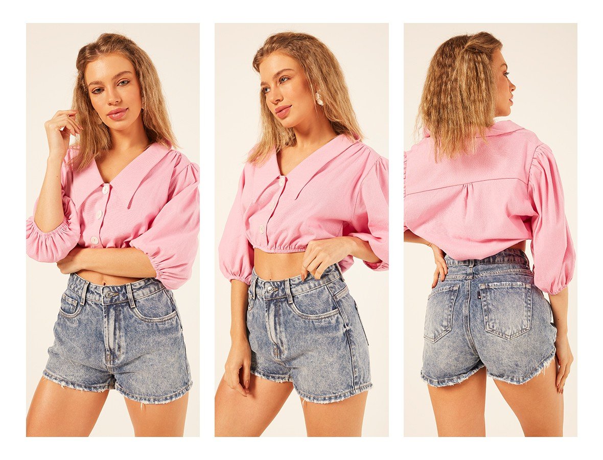 dz6421 alg shorts jeans feminino setentinha com puidos denim zero trio