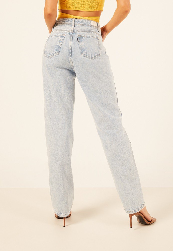 dz3928 alg calca jeans feminina dad pants tradicional denim zero costas prox