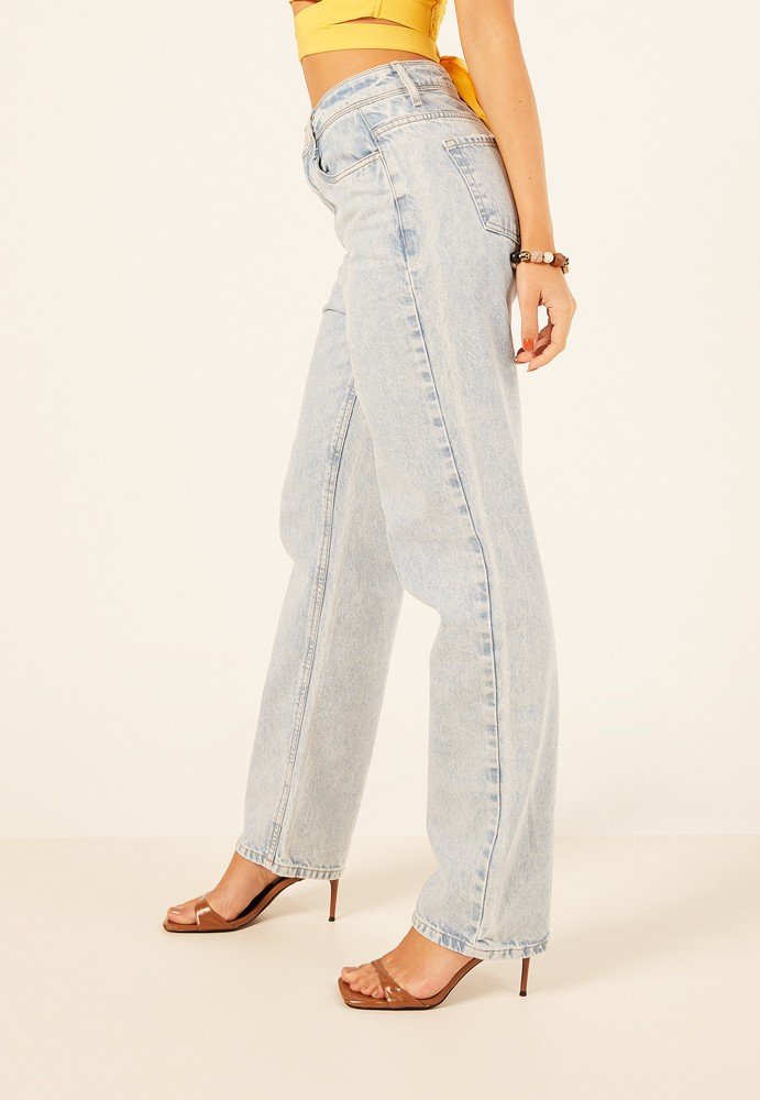 dz3928 alg calca jeans feminina dad pants tradicional denim zero lado prox