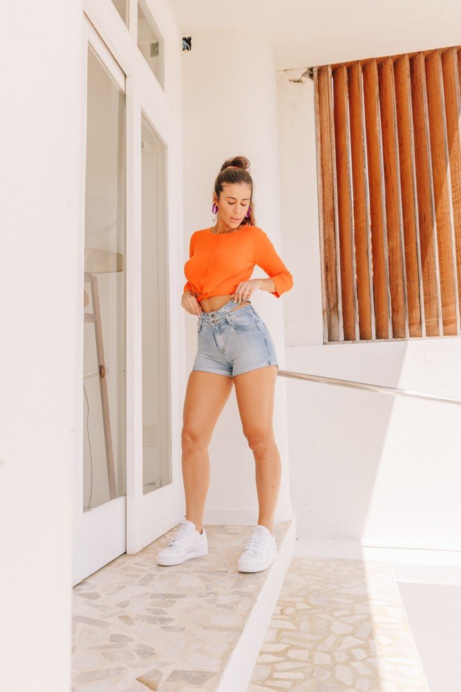 dz6540 alg shorts jeans feminino setentinha com recorte vazado no cos denim zero frente