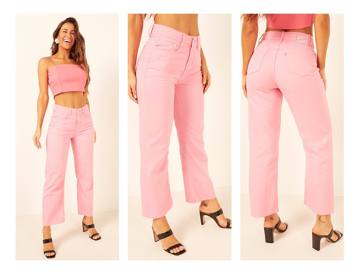 dz3944 calca jeans feminina wide leg max colorida denim zero trio