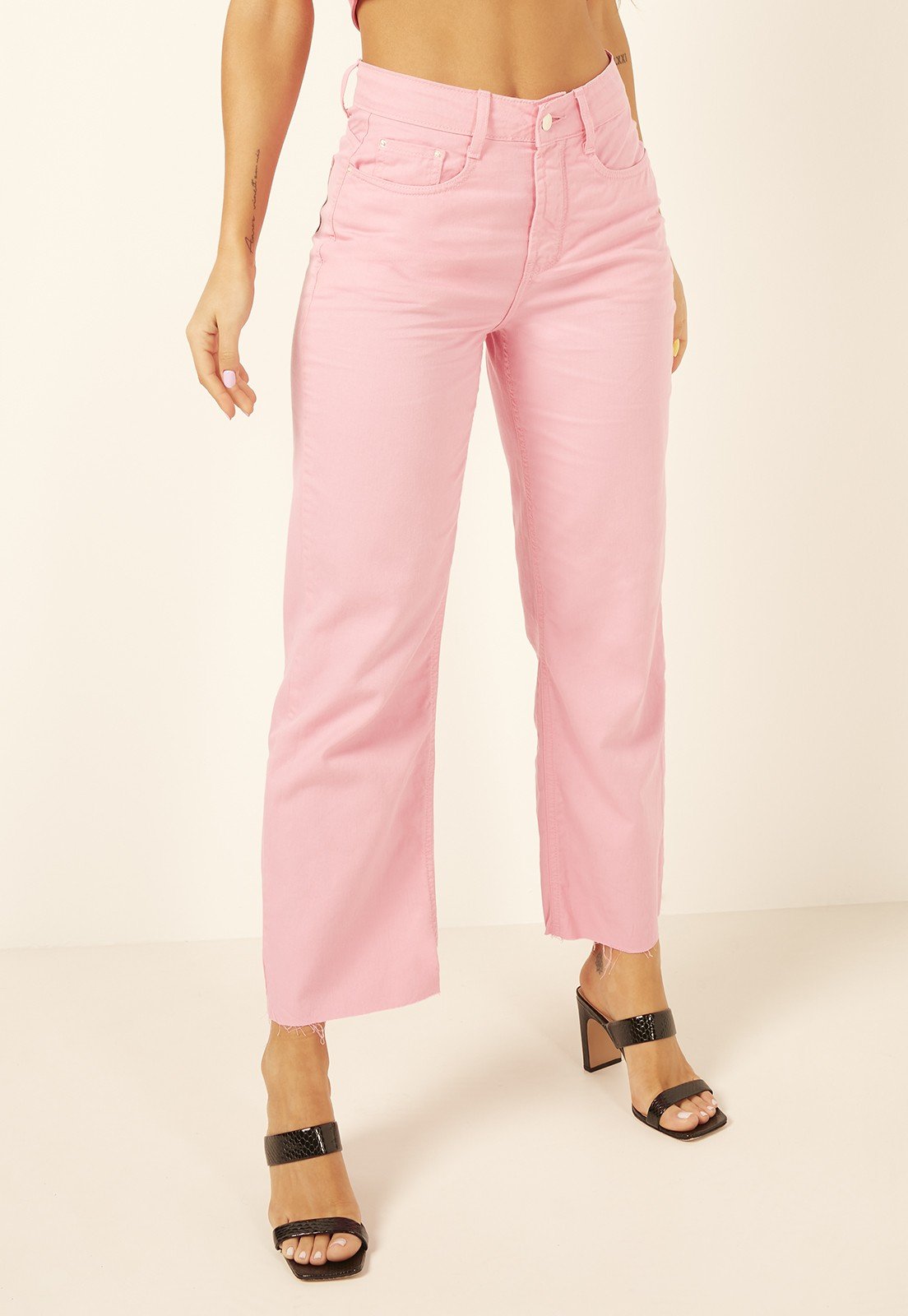 dz3944 alg calca jeans feminina wide leg max colorida denim zero frente prox