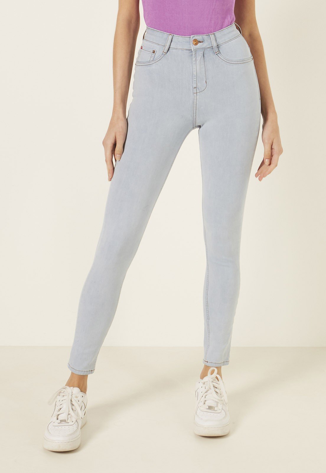 dz3591 ts calca jenas feminina skinny cigarrete clarinha denim zero frente prox