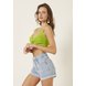 dz6503 com shorts jeans feminino setentinha fit com barra dobrada denim zero lado