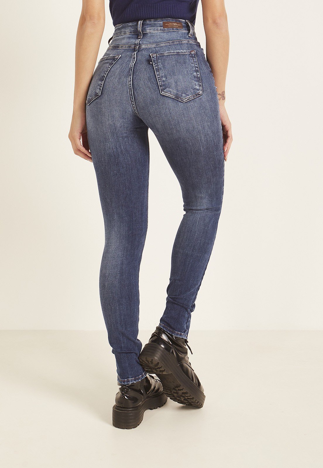 dz3709 ts calca jeans feminina skinny cigarrete denim zero costas prox