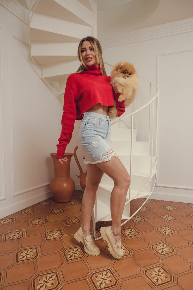 dz7238 alg saia jeans feminina regular destroyed denim zero lado