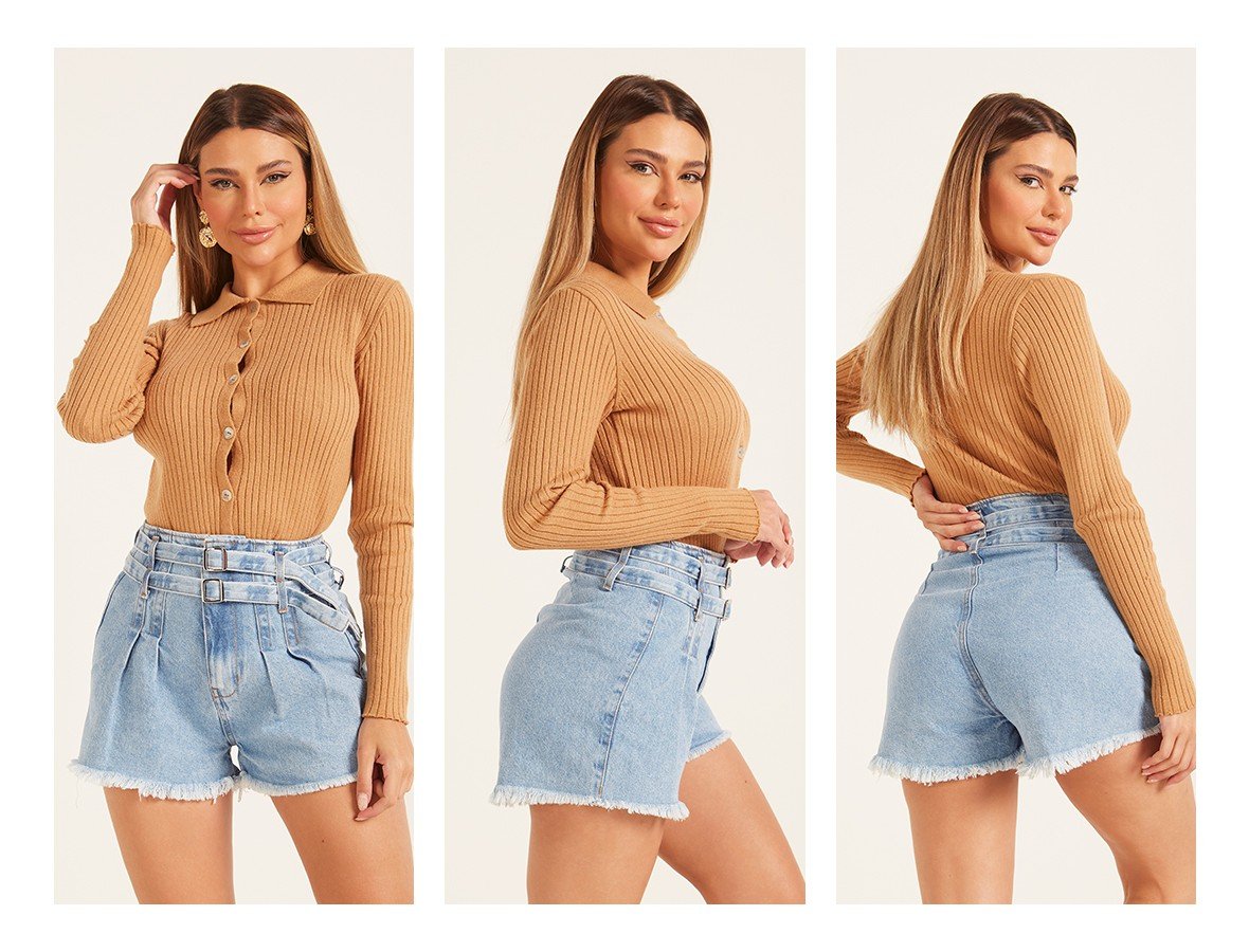 dz6563 alg shorts jeans feminino setentinha com cinto denim zero trio