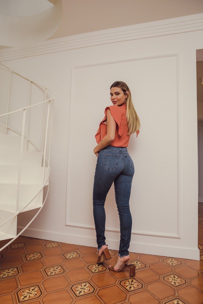 dz3978 re calca jeans feminina skinny media com puidos denim zero costas