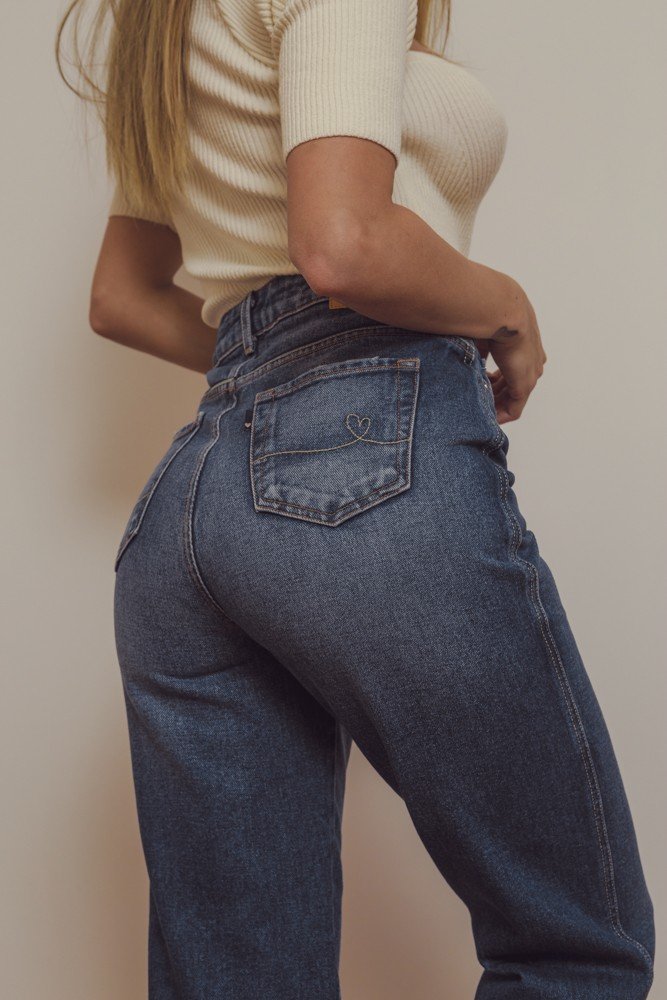 dz3989 alg calca jeans feminina dad pants tradicional denim zero costas