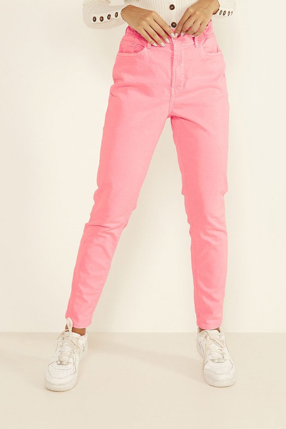 Calça Jeans Feminina Mom Fit com Elástico na Cintura - DZ20015