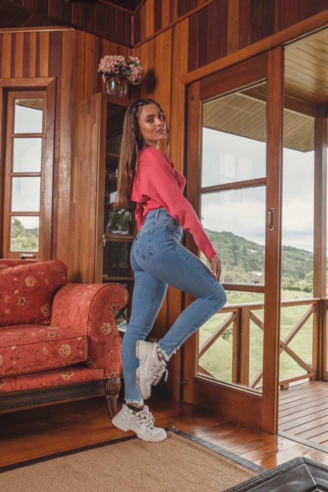 dz3992 re calca jeans feminina skinny hot pants cigarrete com barra destroyed denim zero lado