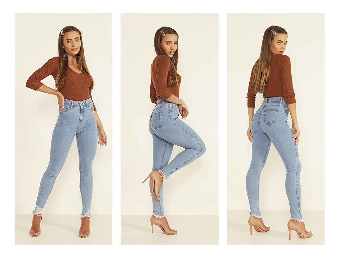 dz3992 re calca jeans feminina skinny hot pants cigarrete com barra destroyed denim zero trio