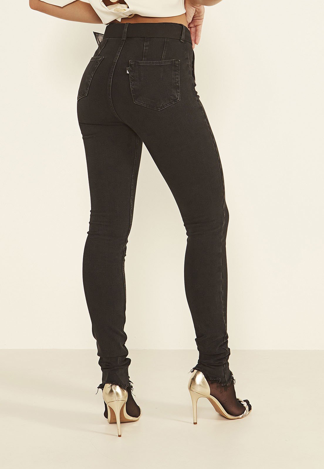dz3997 ts calca jeans feminina skinny media com bolso faca denim zero costas prox