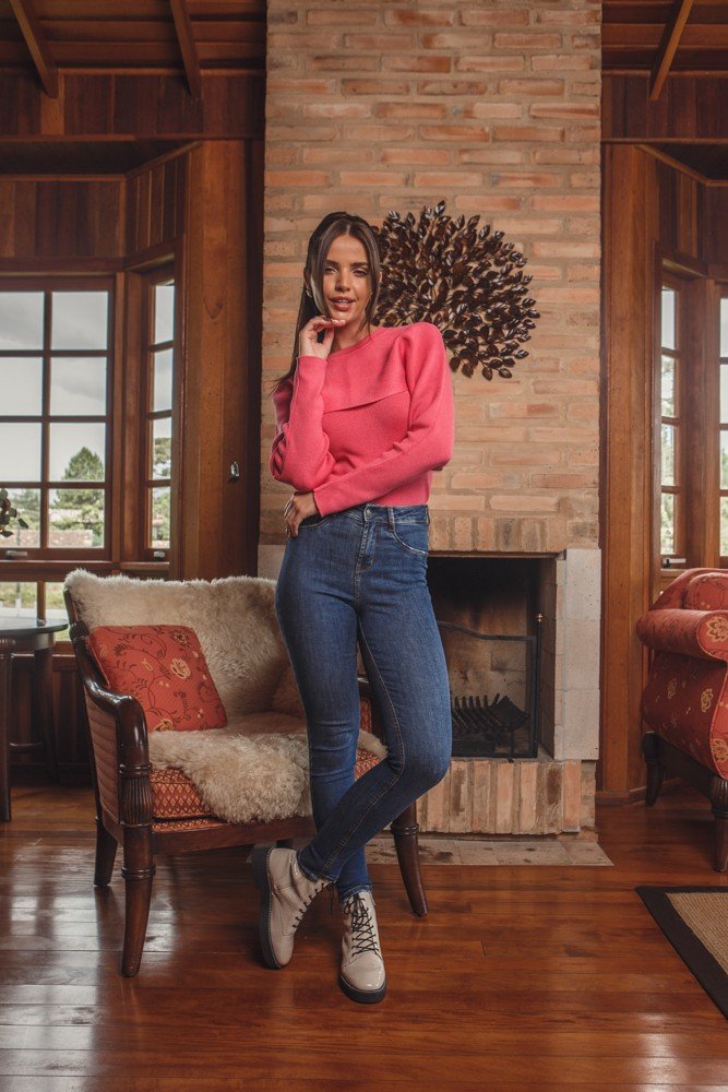 dz3808 re calca jeans feminina skinny media cigarrete denim zero frente