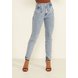 dz20016 com calca jeans feminina mom fit com pregas na frente denim zero frente prox