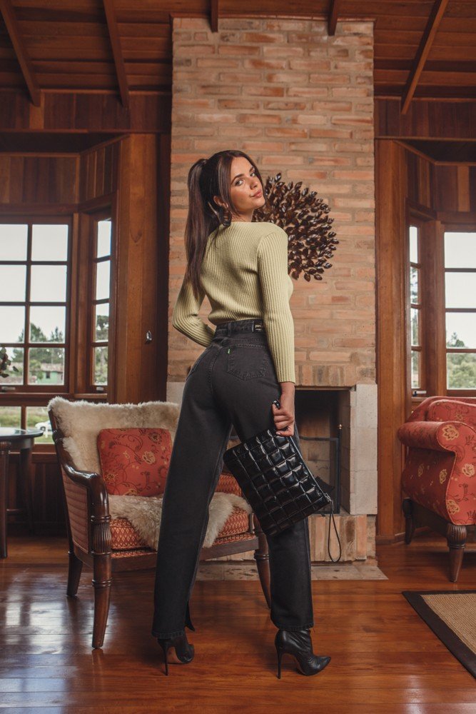 dz20010 calca jenas feminina dad pants com abertura lateral denim zero costas