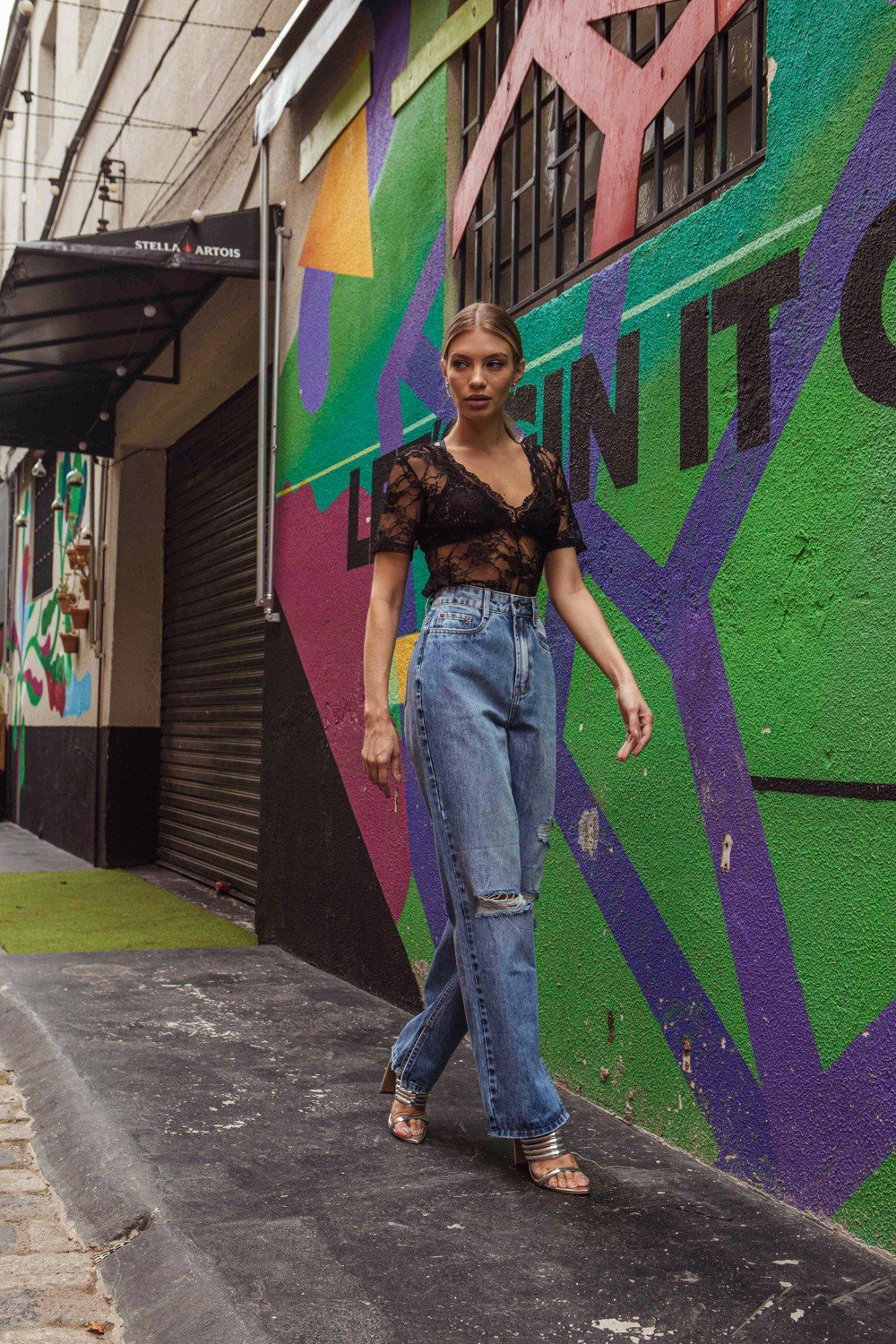 dz20040 alg calca jeans feminina dad pants com fenda lateral denim zero 6