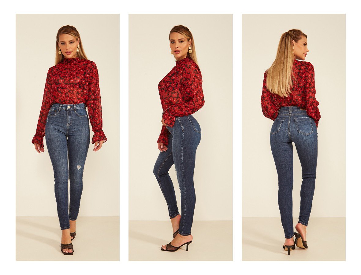 dz20063 re calca jeans feminina skinny media cigarrete com puidos denim zero trio