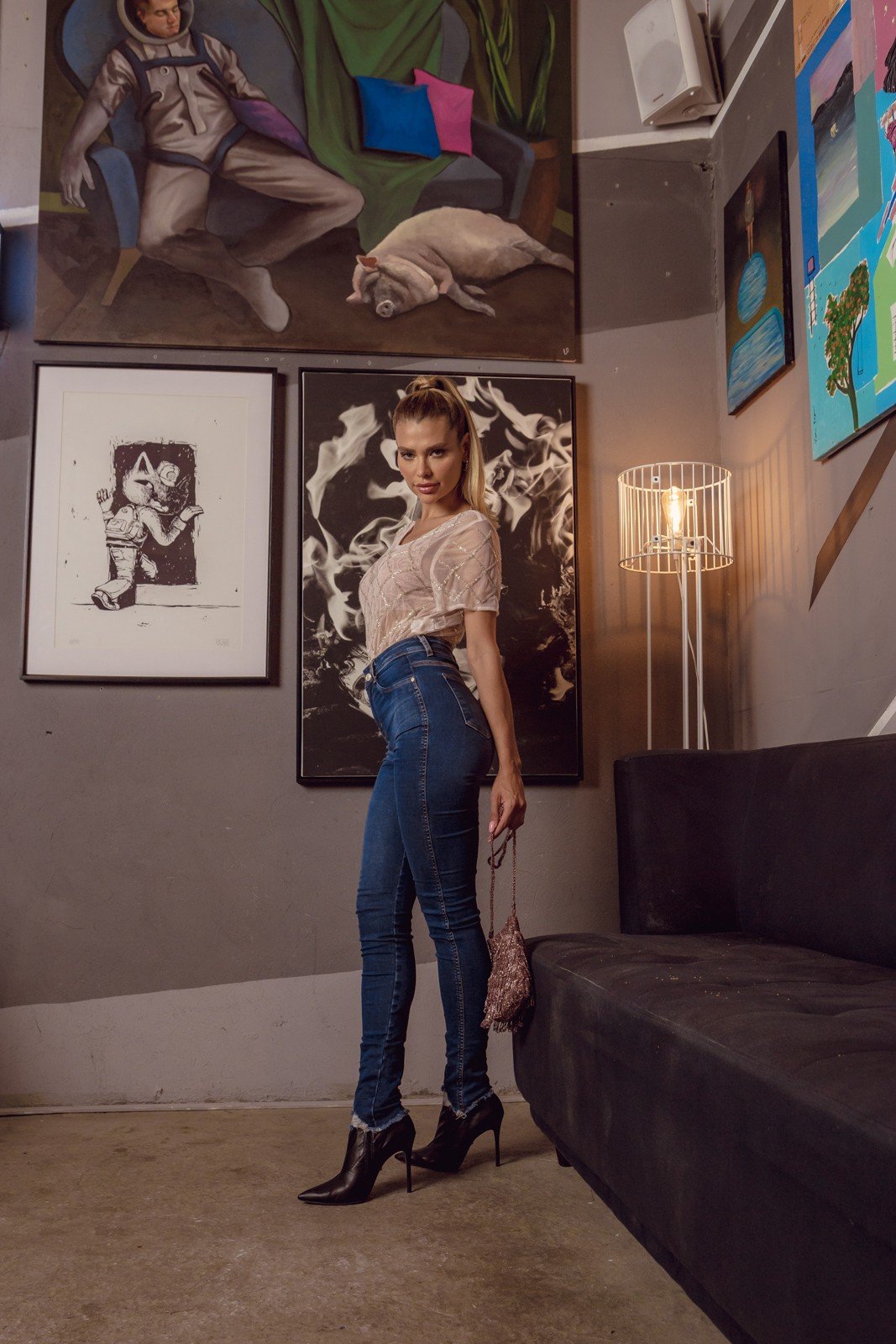 dz20055 re calca jeans feminina skinny media com barra desfiada denim zero lado