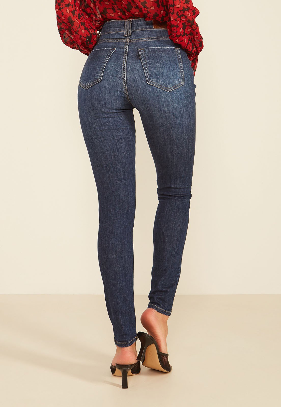 dz20063 re calca jeans feminina skinny media cigarrete com puidos denim zero costas prox