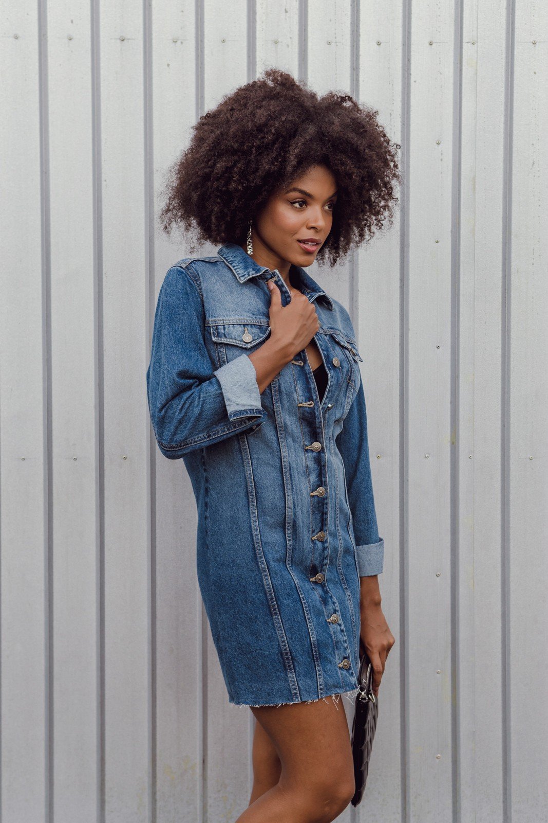 dz12097 alg vestido jeans feminino curto manga longa denim zero lado