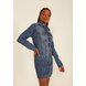dz12097 alg vestido jeans feminino curto manga longa denim zero lado