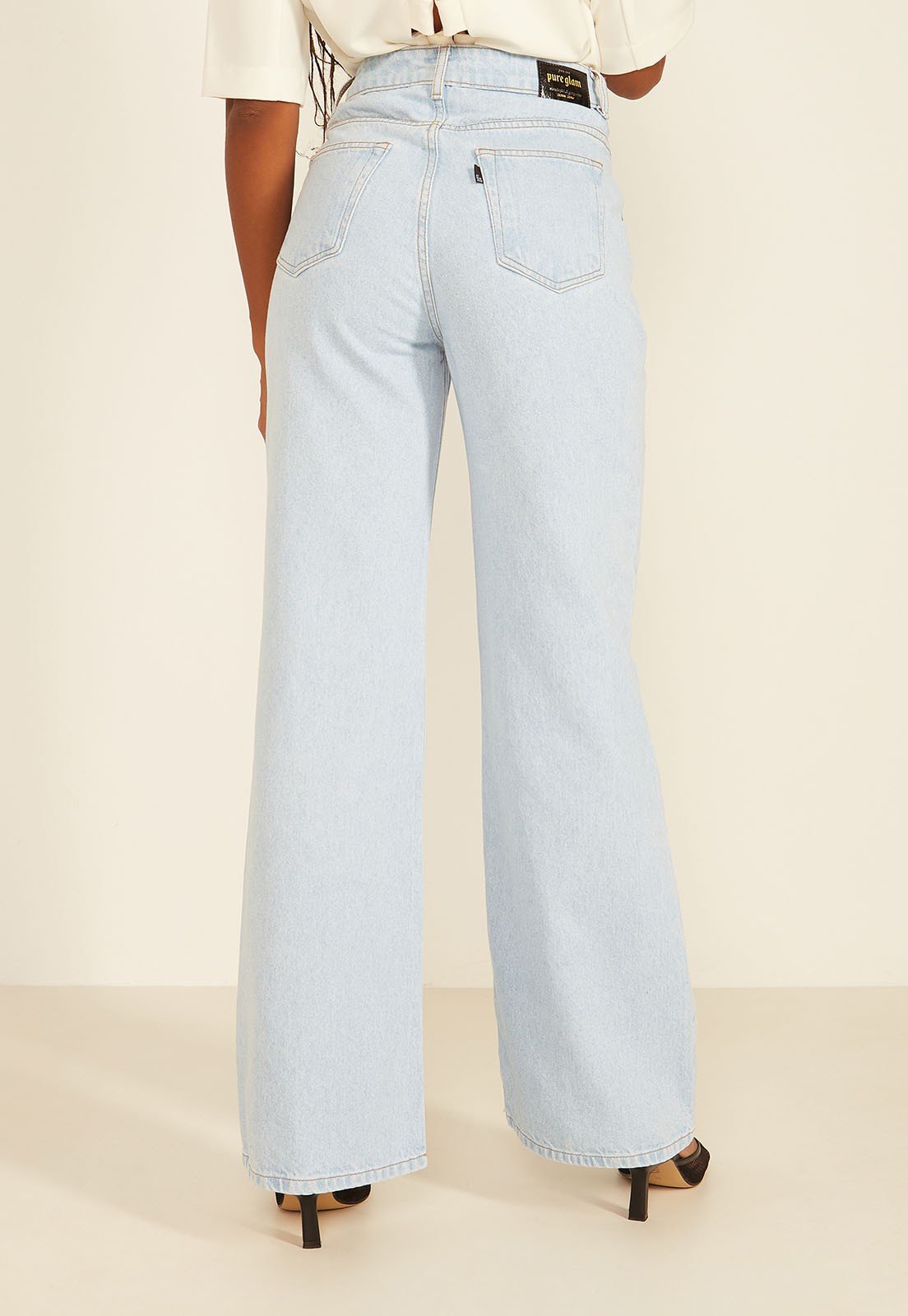 dz20074 3 alg calca jeans feminina wide leg flare clarinha denim zero costas prox