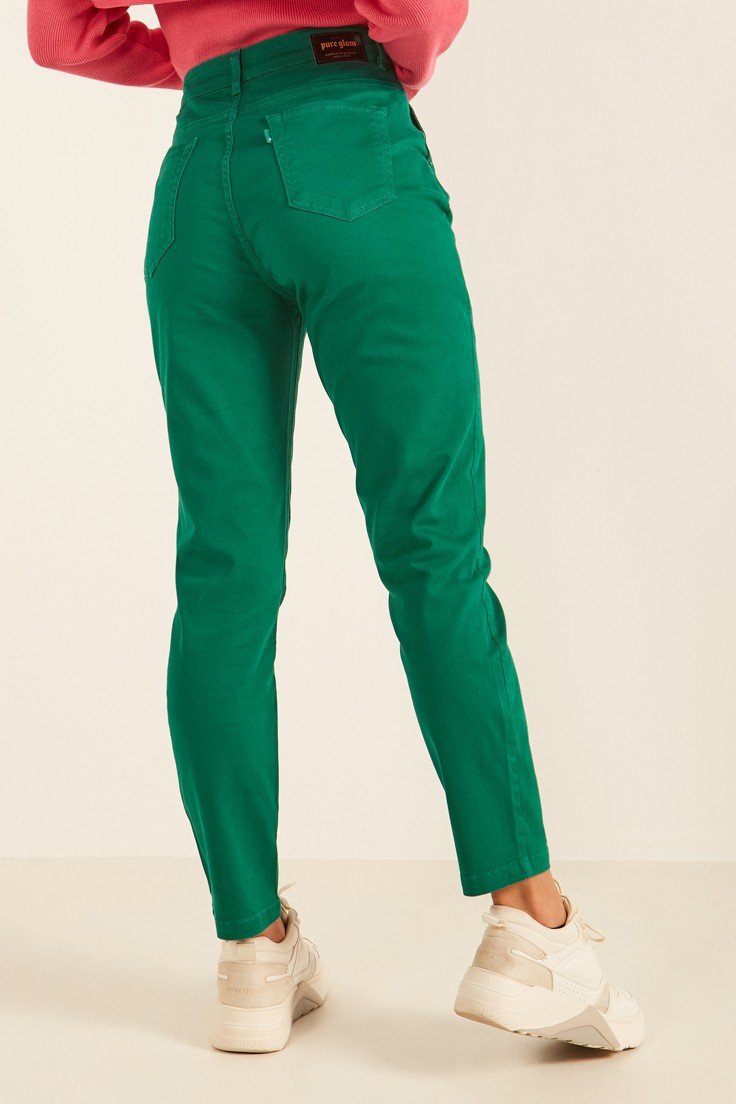 dz20109 calca jenas feminina mom fit com pregas denim zero costas prox