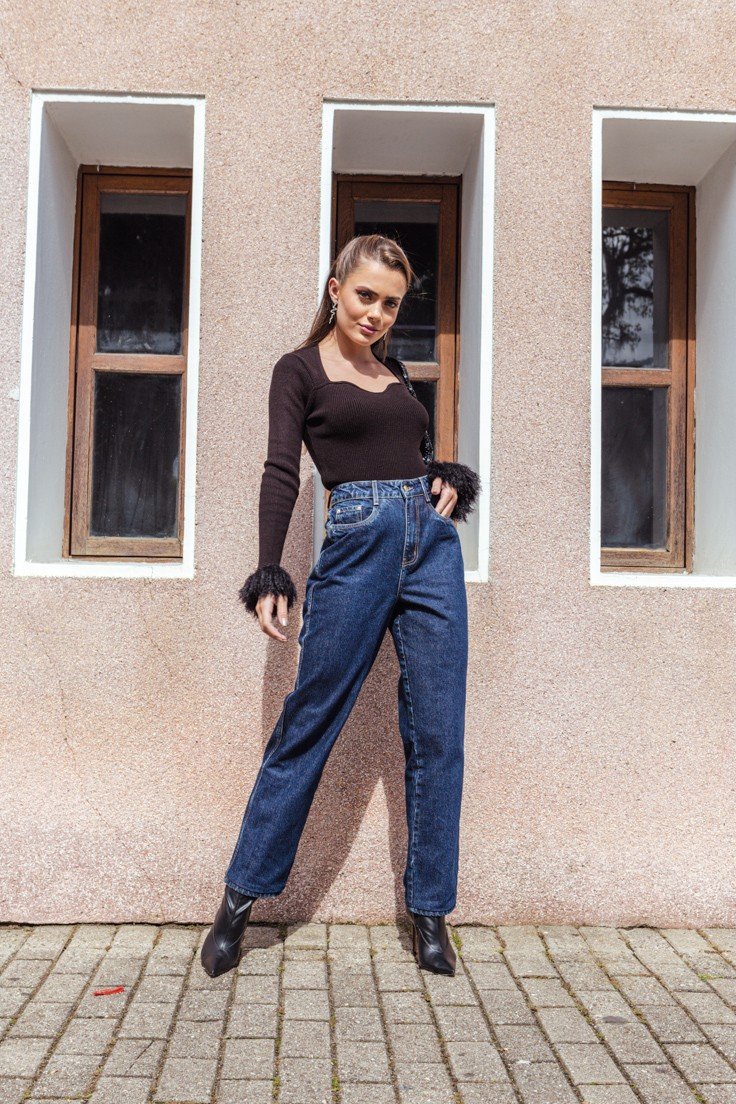 dz20108 alg calca jeans feminina dad pants denim zero frente