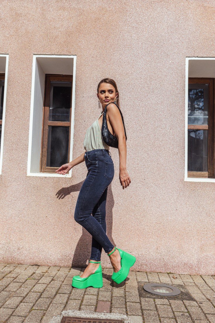 dz20100 com calca jeans feminina skinny media cigarrete denim zero lado