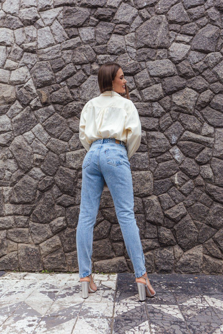 dz20113 alg calca jeans feminina mom tradicional denim zero costas