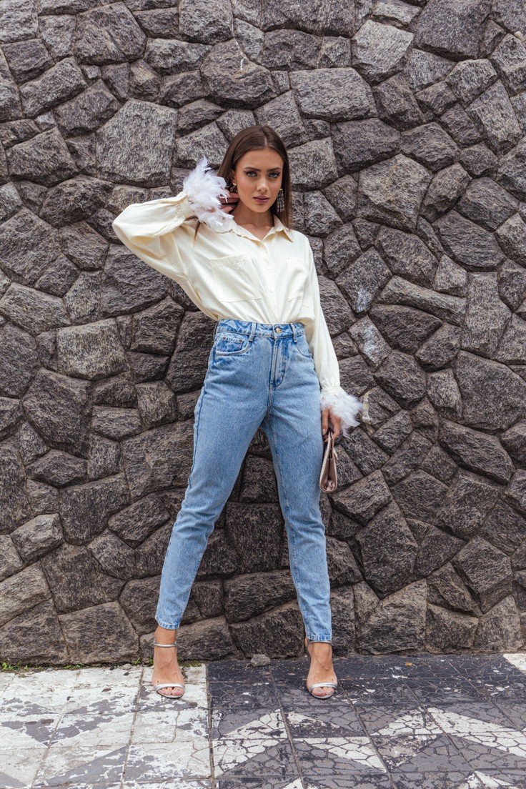 dz20113 alg calca jeans feminina mom tradicional denim zero frente