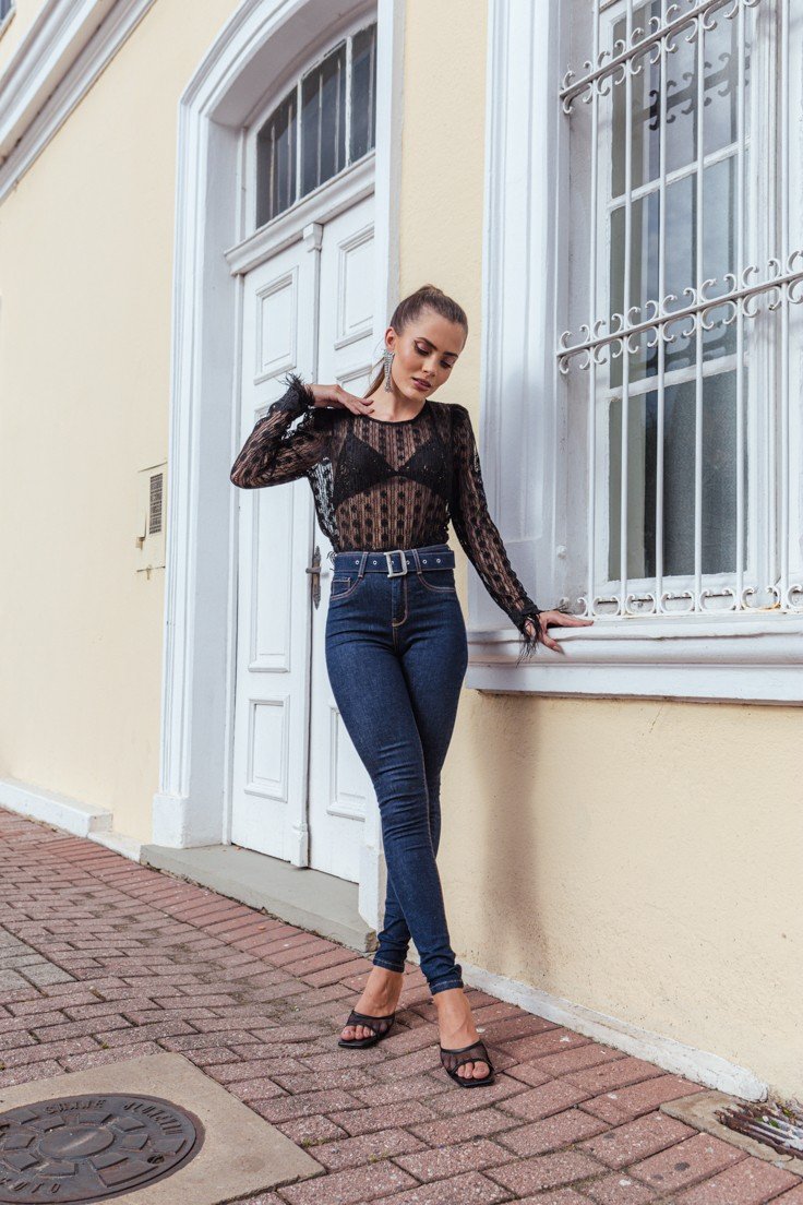 dz20092 re calca jeans feminina skinny media com cinto denim zero frente