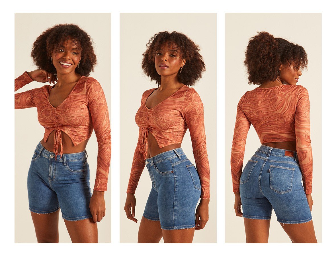 dz4056 com bermuda jeans feminina slim denim zero trio