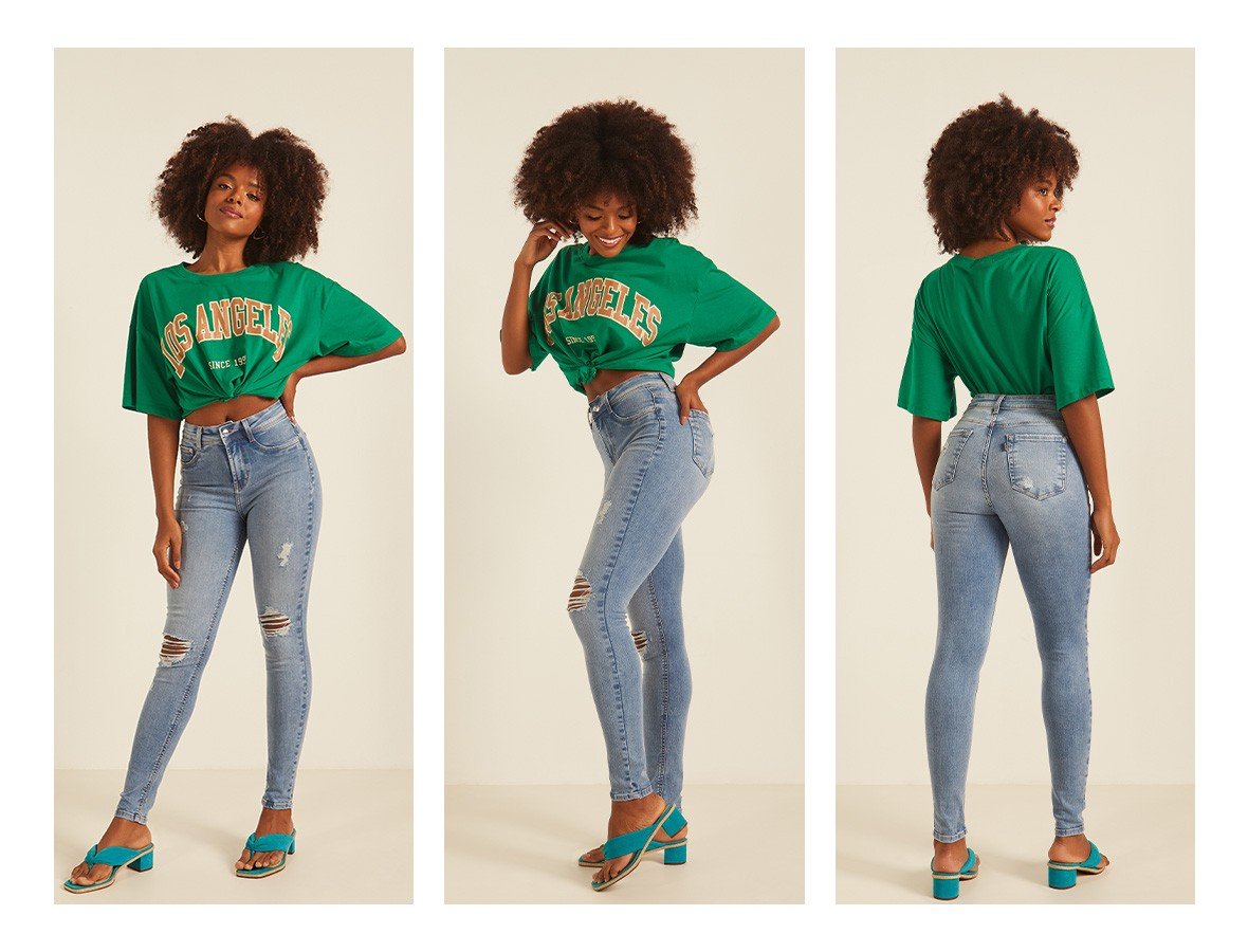 dz20169 re calca jeans feminina skinny media cigarrete com rasgos no joelho denim zero trio