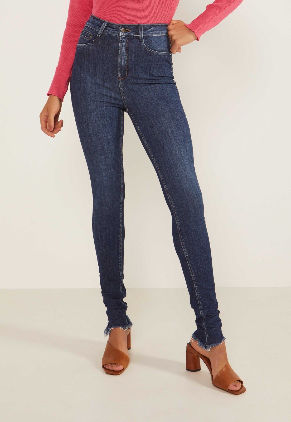 dz20020 com calca jeans feminina skinny hot pants tradicional denim zero frenrte prox