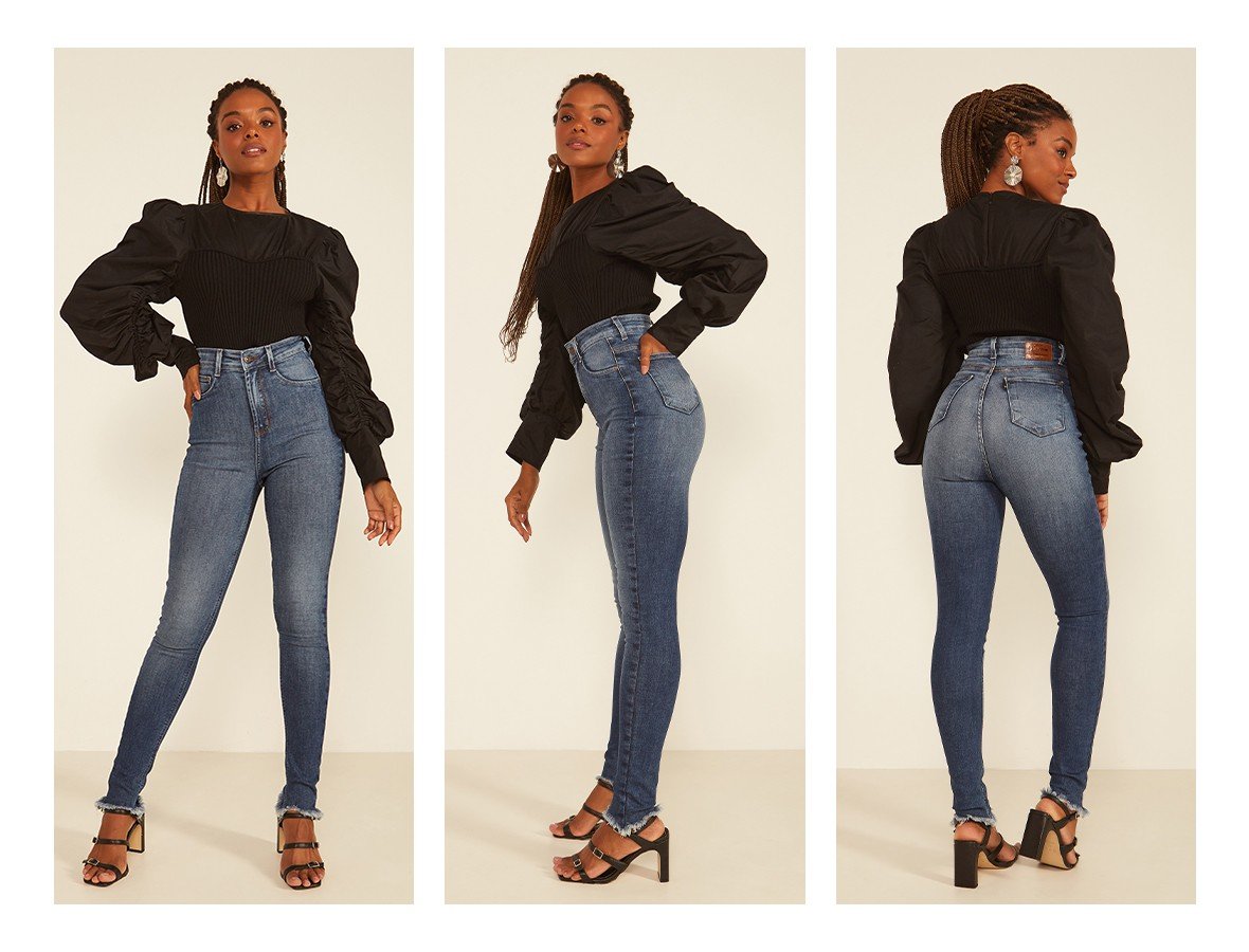 dz20051 com calca jenas feminina skinny hot pants tradicional com barra desfiada denim zero trio