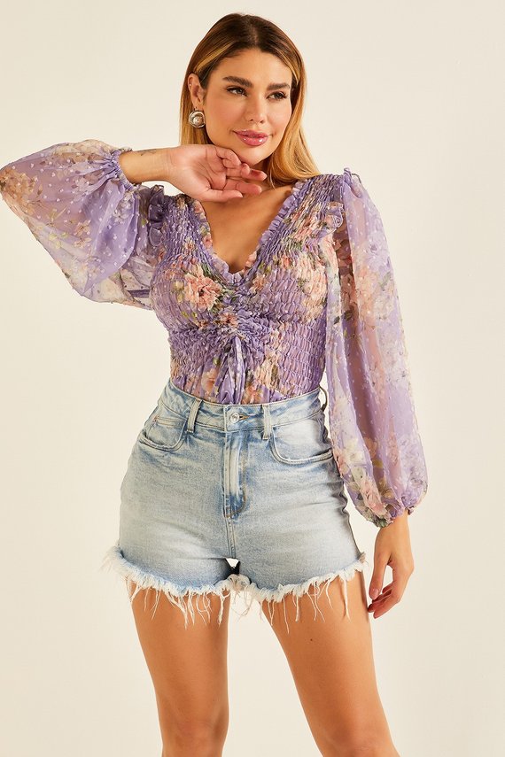 Shorts Jeans Feminino Setentinha Fit Barra Desfiada - DZ6590