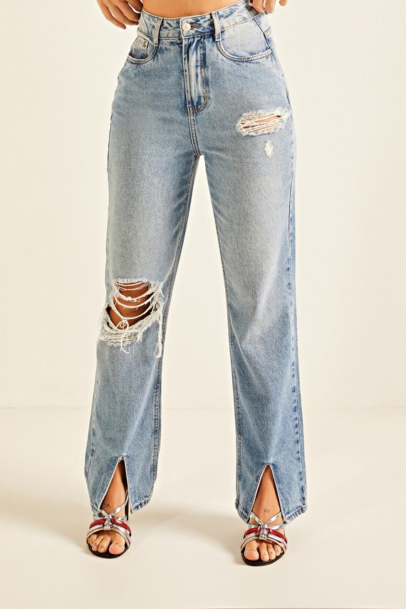 Calça Jeans Feminina Dad Pants Cintura Hot Pants - DZ20177