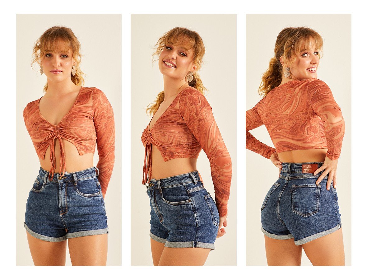 dz6591 com shorts jeans feminino setentinha fit barra dobrada denim zero trio