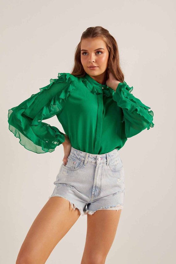 Shorts Jeans Feminino Setentinha com Puídos - DZ6606