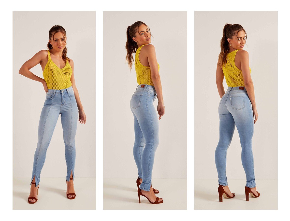 dz20218 re calca jeans feminina skinny media com recorte frontal denim zero trio