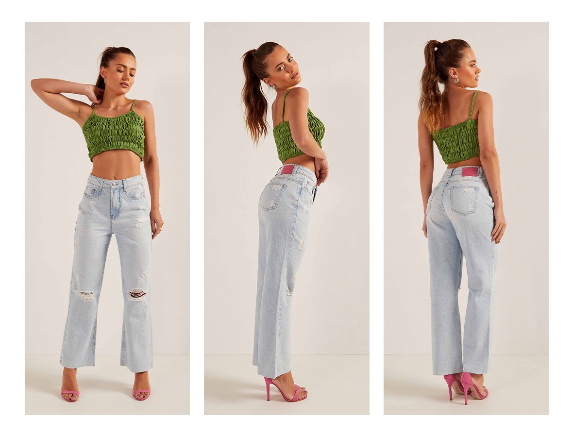 dz20205 alg calca jeans feminina wide leg max barra corte a fio denim zero trio