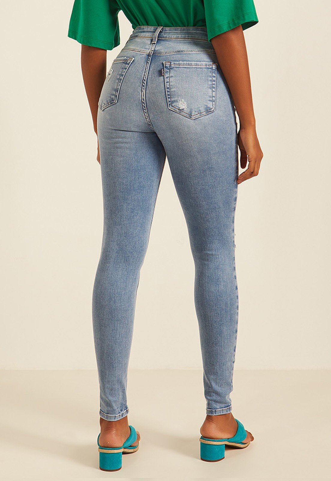 dz20169 3 re calca jeans feminina skinny media cigarrete com rasgos no joelho denim zero